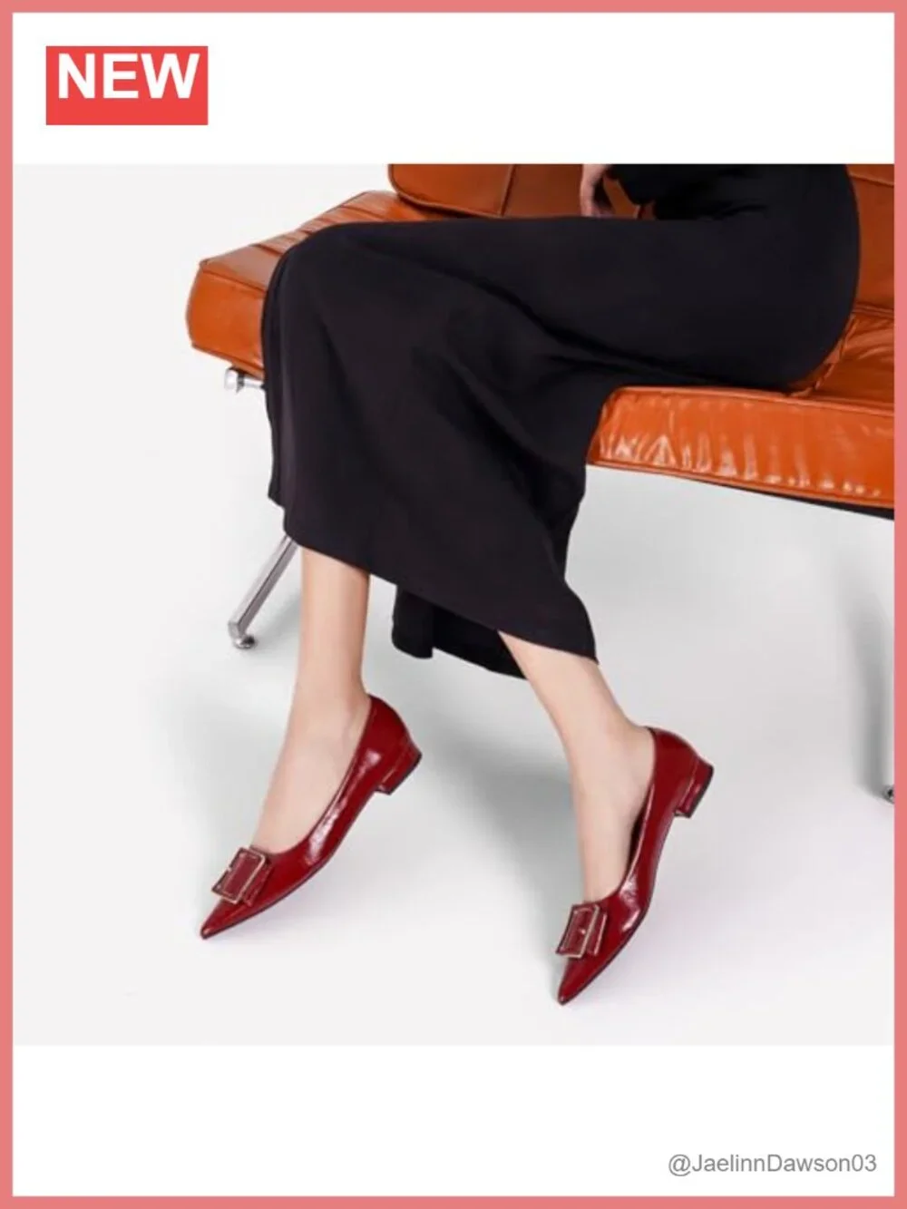 Lambskin Leather Pointed Toe Ballet Flats with Memory Insole